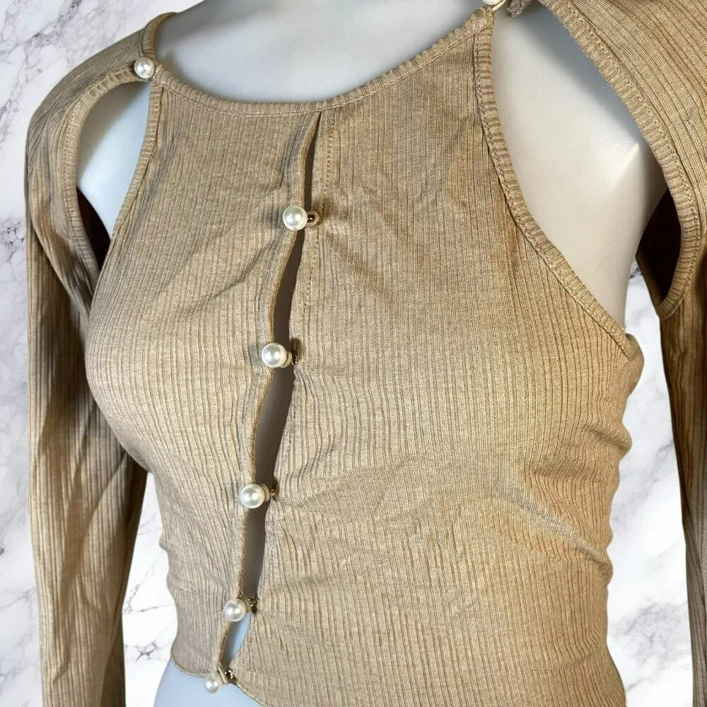 H:ours Simonetta Top and Mini Skirt - Camel